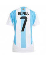 Argentina Rodrigo De Paul #7 Hjemmedrakt Dame Copa America 2024 Korte ermer